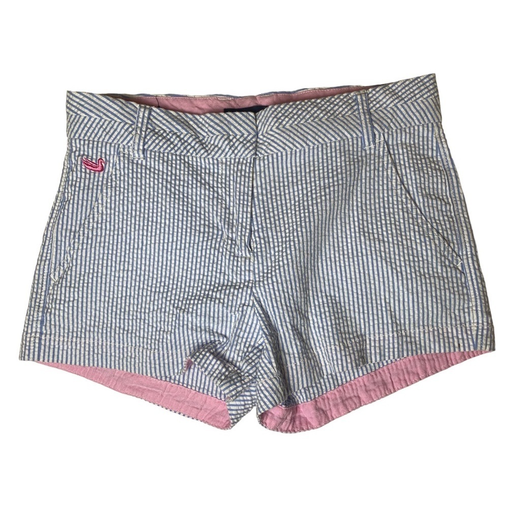 Southern‎ Marsh The Bridgton Blue White Striped Seersucker Shorts Size 2